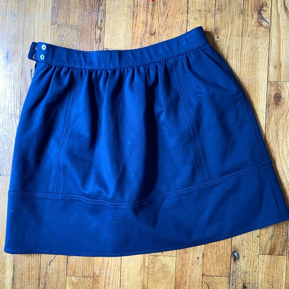 Madewell Snap Button A-Line Mini Skirt - Women | Color: Blue | Size: 4 - Picture 2 of 7
